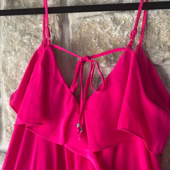 Vibrant Pink Ruffle Romper - Picture 4 of 11